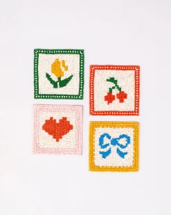 ban.do Quilt Beaded Coaster Set^ Kitchen + Bar|Home + Décor