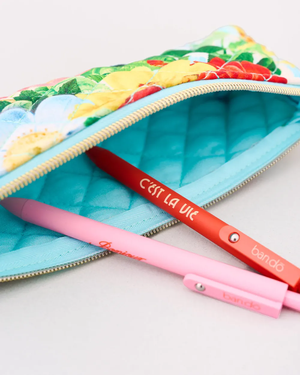 ban.do Quilted Pencil Pouch - Oil Paint Floral^ Travel Accessories|Desk Accessories