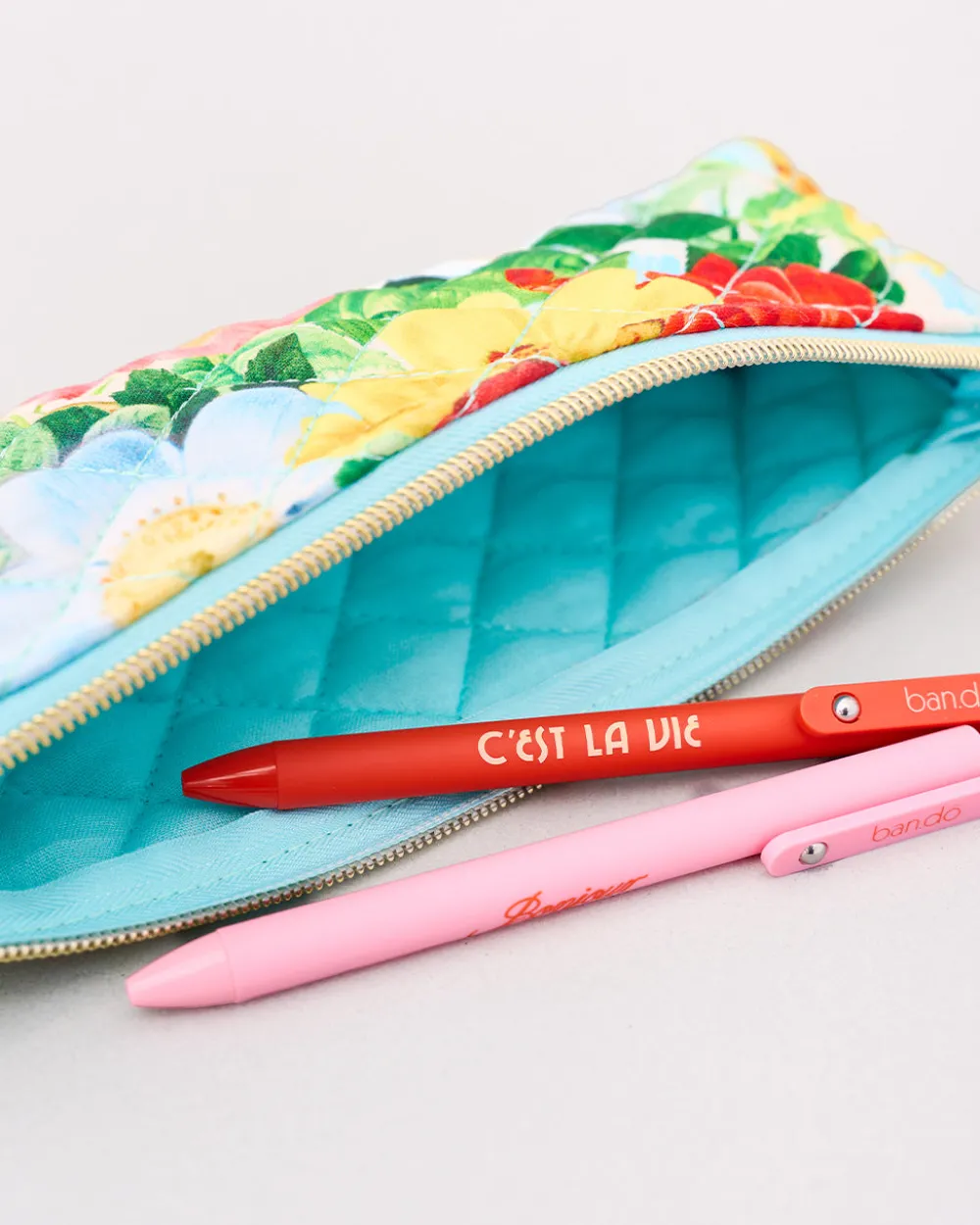 ban.do Quilted Pencil Pouch - Oil Paint Floral^ Travel Accessories|Desk Accessories