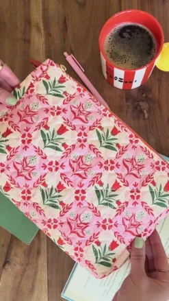 ban.do Quilted Pouch - Pink Tile Floral^ Travel Accessories