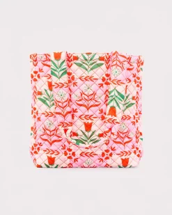 ban.do Quilted Tote - Pink Tile Floral^ Bags