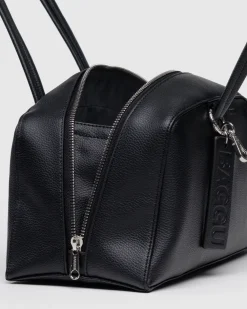 Baggu Recycled Leather Bowler Bag - Black^ Bags