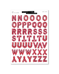 Sadie's Stickers Red Balloon Letter Set - Letters & More Sticker Set^ Stickers + Tape