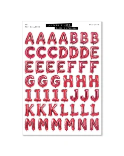 Sadie's Stickers Red Balloon Letter Set - Letters & More Sticker Set^ Stickers + Tape