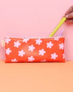 Talking Out of Turn Red Daisy Dot Pixie Pouch^ Travel Accessories
