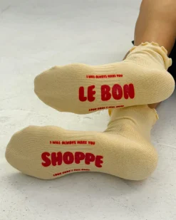 Le Bon Shoppe Ruffled Hugger Crew Socks - Banana Cream^ Socks + Slippers