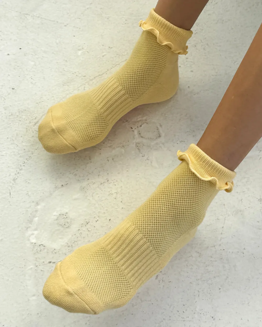 Le Bon Shoppe Ruffled Hugger Crew Socks - Banana Cream^ Socks + Slippers