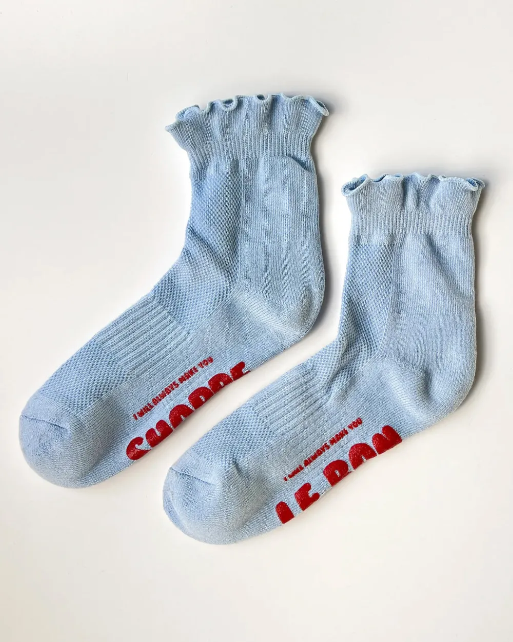Le Bon Shoppe Ruffled Hugger Crew Socks - Periwinkle^ Socks + Slippers