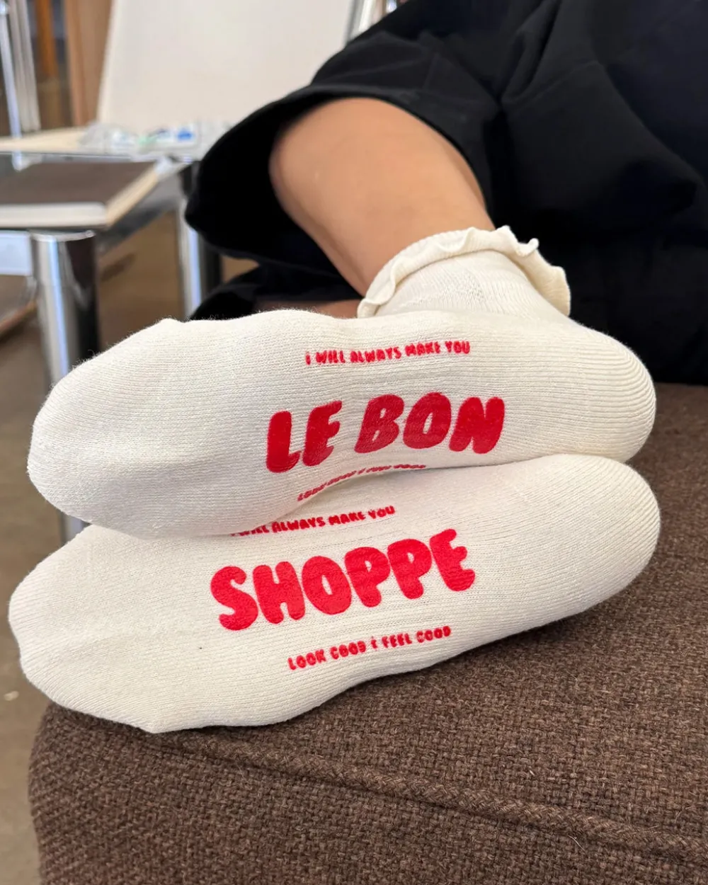 Le Bon Shoppe Ruffled Hugger Crew Socks - Vanilla^ Socks + Slippers