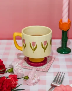 ban.do Short Ceramic Mug - Tulips^ Kitchen + Bar