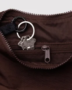 Baggu Small Nylon Crescent Bag w/ Key Leash - Coffee^ Bags