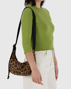 Baggu Small Nylon Crescent Bag w/ Key Leash - Leopard^ Bags