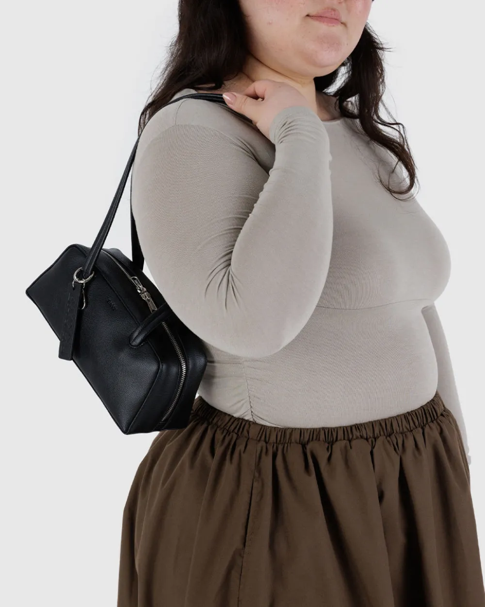 Baggu Small Recycled Leather Bowler Bag - Black^ Bags