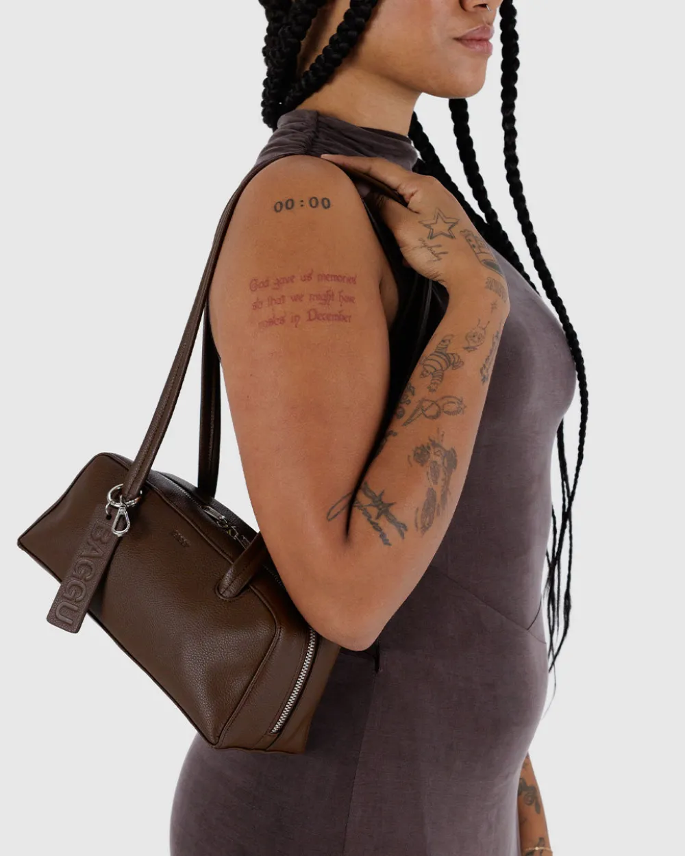 Baggu Small Recycled Leather Bowler Bag - Brown^ Bags