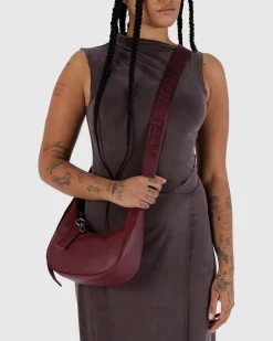 Baggu Small Recycled Leather Crescent Bag - Mahogany^ Bags