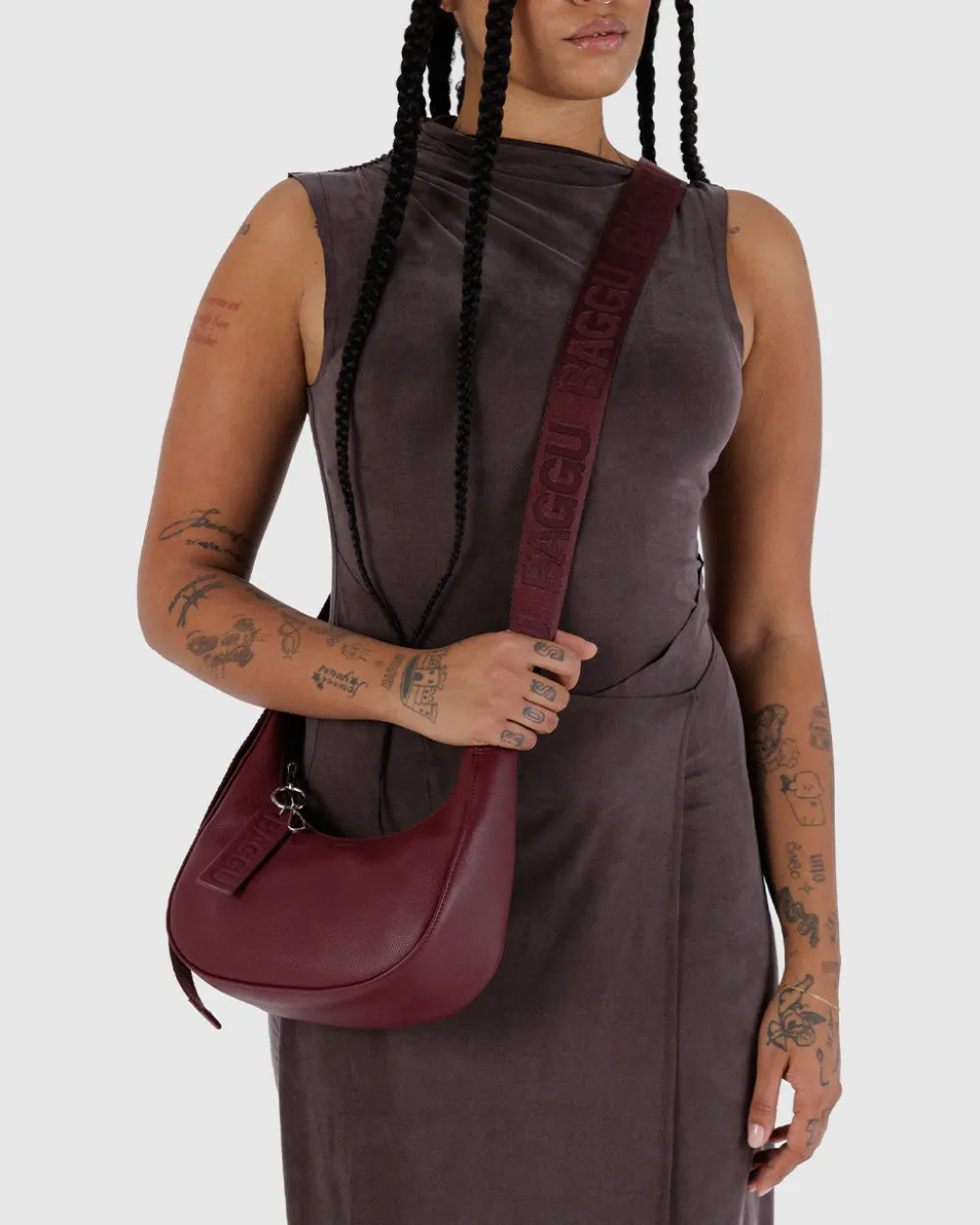 Baggu Small Recycled Leather Crescent Bag - Mahogany^ Bags