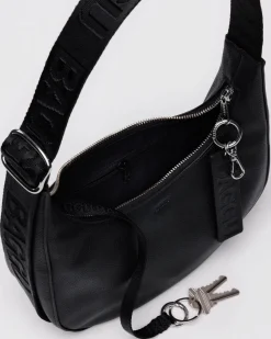 Baggu Small Recycled Leather Crescent Bag - Black^ Bags