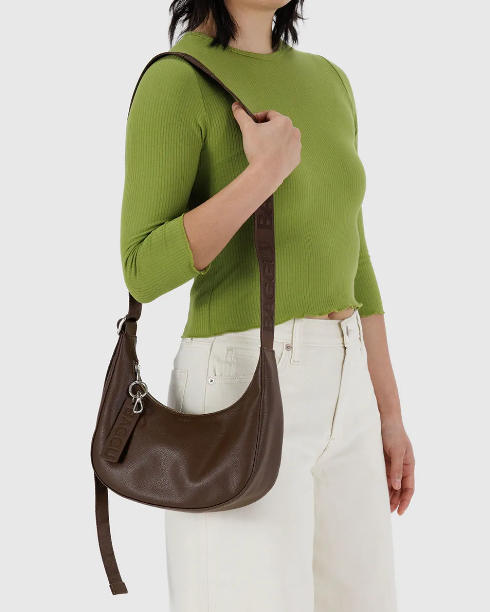Baggu Small Recycled Leather Crescent Bag - Brown^ Bags