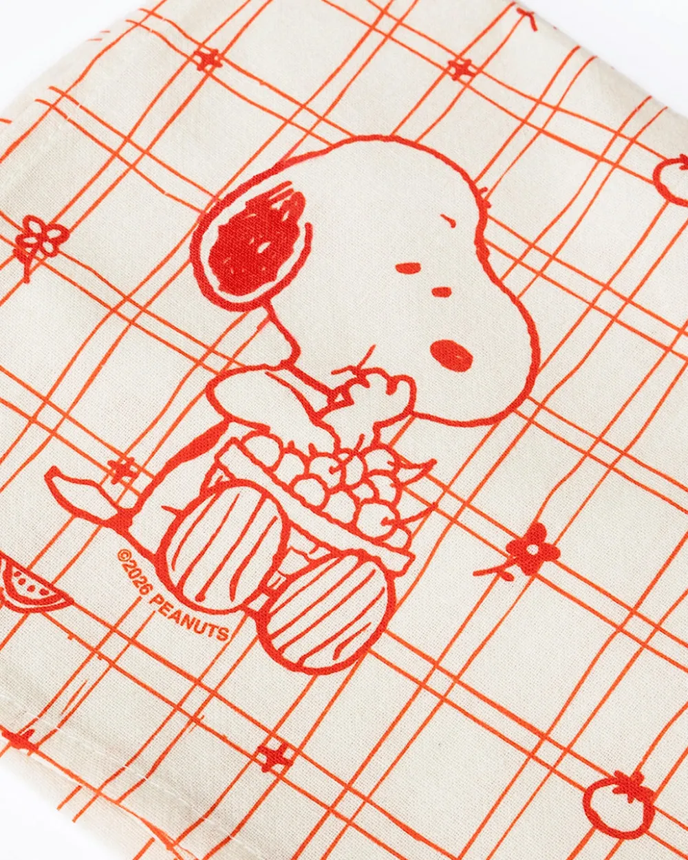 Three Potato Four Snoopy Cherry Basket Tea Towel - Red^ Kitchen + Bar