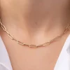 HoopLa Style Stainless Steel Paper Clip Necklace - Gold^ Jewelry