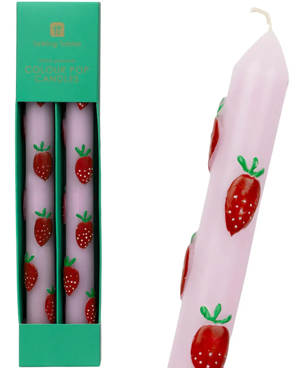 Talking Tables USA Strawberry Lilac Dinner Candles - Set of 2^ Candles + Home Fragrance