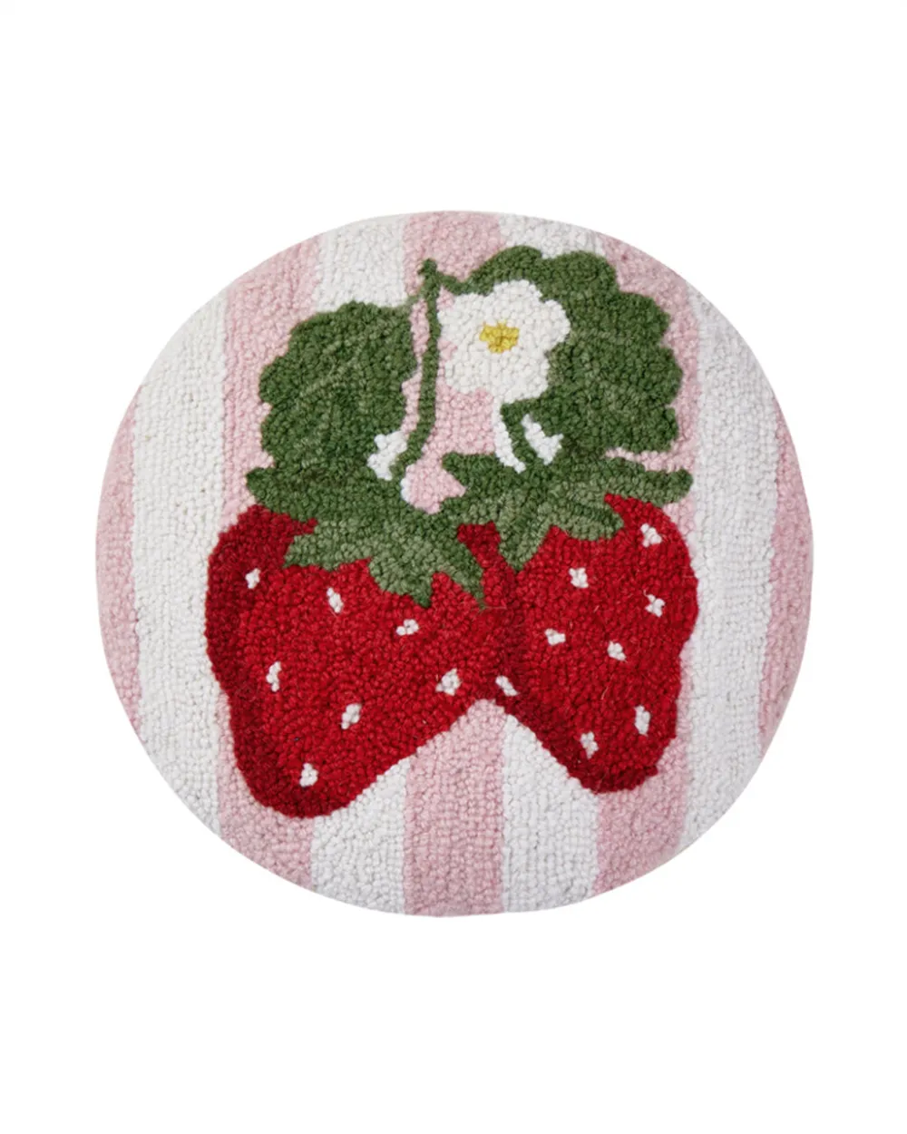 Peking Handicraft Stripe Strawberries Hook Pillow^ Home + Décor