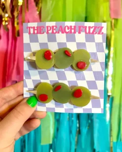 The Peach Fuzz Stuffed Olive Hair Clip Set^ Hats + Hair