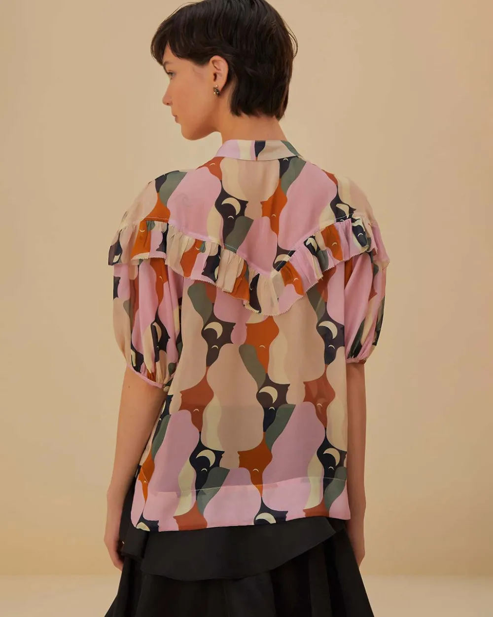 Farm Rio The Kiss Multicolor Short Sleeve Blouse^ Tops