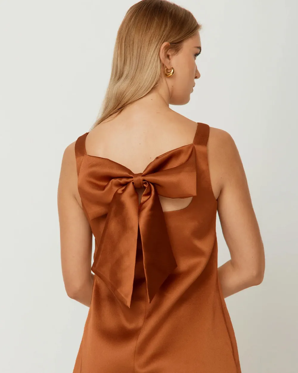 House Of Sunny The Mini Satin Shift Dress - Chocolate^ Dresses + Jumpsuits