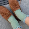 Le Bon Shoppe The Petite Ruffled Modal Socks - Sea Glass + Powder Blue^ Socks + Slippers