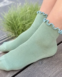 Le Bon Shoppe The Petite Ruffled Modal Socks - Sea Glass + Powder Blue^ Socks + Slippers
