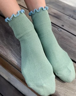 Le Bon Shoppe The Petite Ruffled Modal Socks - Sea Glass + Powder Blue^ Socks + Slippers