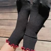 Le Bon Shoppe The Petite Ruffled Modal Socks - Black + Red^ Socks + Slippers