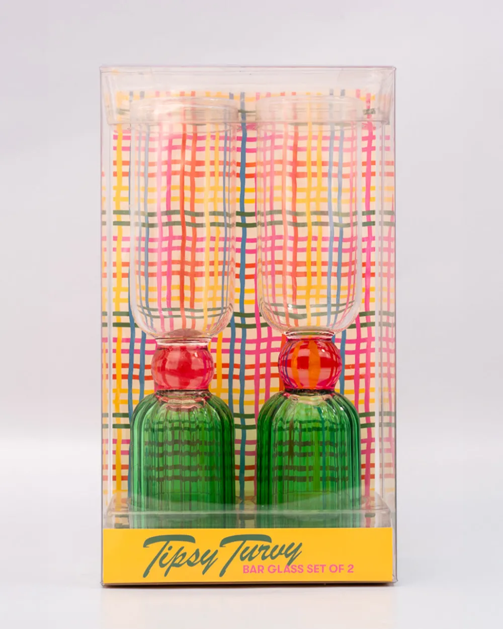 ban.do Tipsy Turvy Bar Glass Set - Green^ Kitchen + Bar