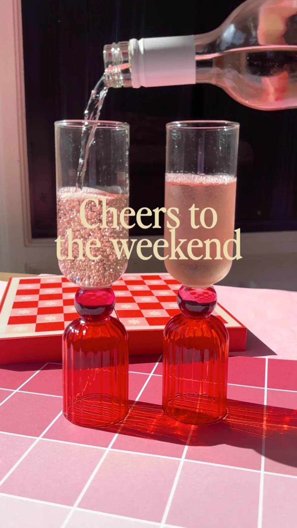 ban.do Tipsy Turvy Bar Glass Set - Pink^ Kitchen + Bar