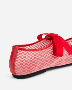 Intentionally Blank Valley Mesh Ballet Flat - Cherry^ Shoes
