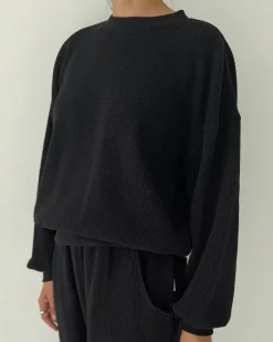 Le Bon Shoppe Waffle Core Sweatshirt - True Black^ Tees + Sweatshirts