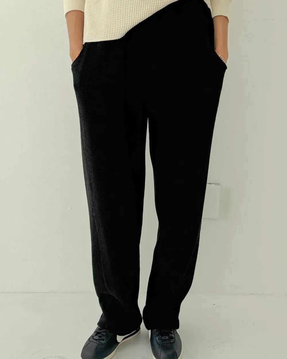 Le Bon Shoppe Waffle Lo Pants - True Black^ Bottoms