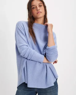 Free People We The Free Latte Blues Solid Thermal - Dawn Breeze^ Tops