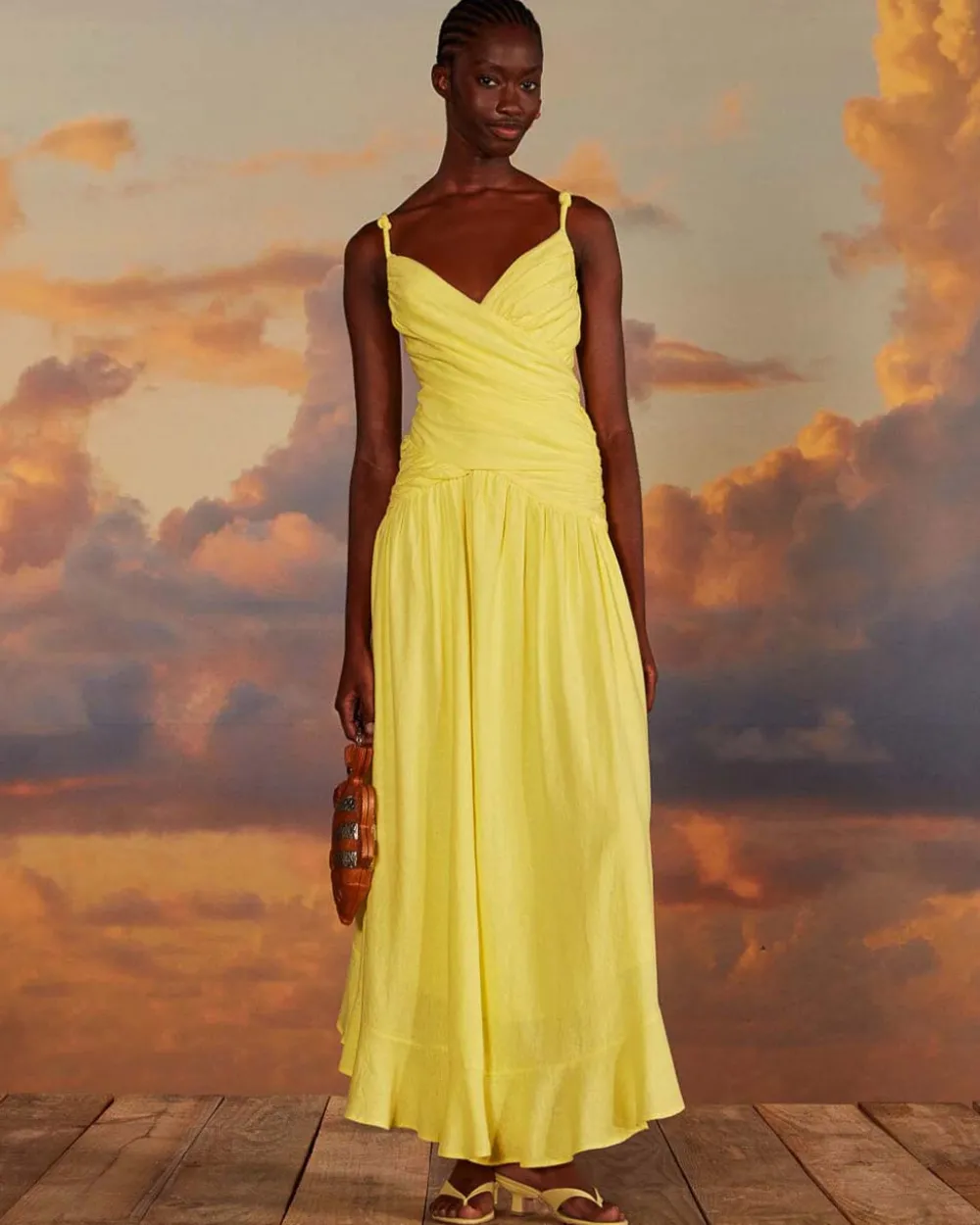 Farm Rio Yellow Cross Over Maxi Dress^ Dresses + Jumpsuits